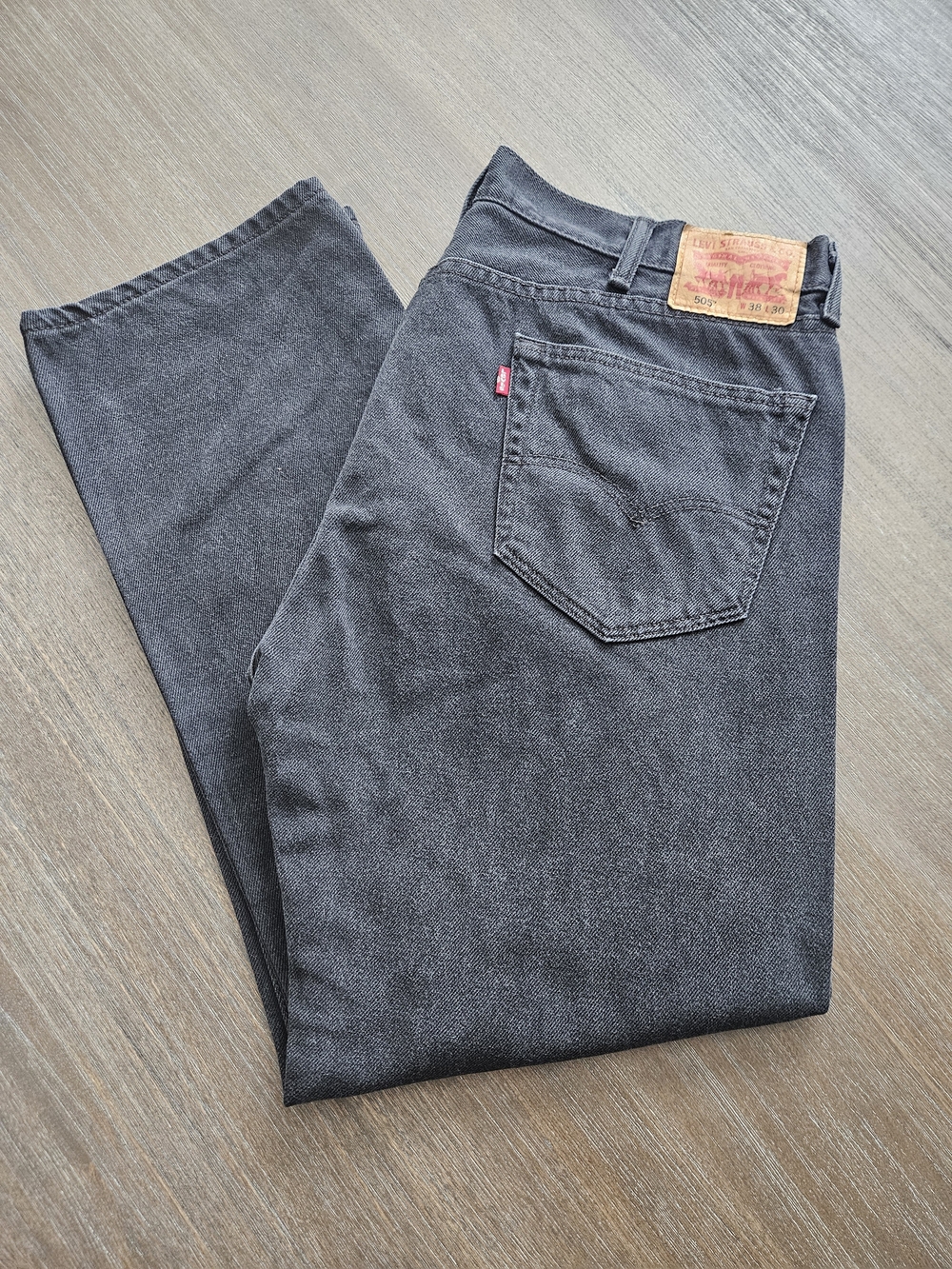 Levi's Men's 505 Black Wash Denim Straight Leg Regular Fit W38 L30